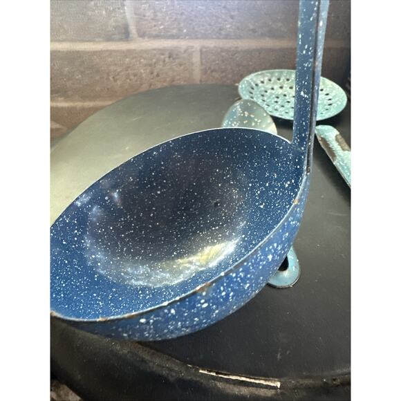 Antique Primitive Soup Food Ladle And Strainer Farm House Kitchen Decor Cooking - Picture 5 of 8